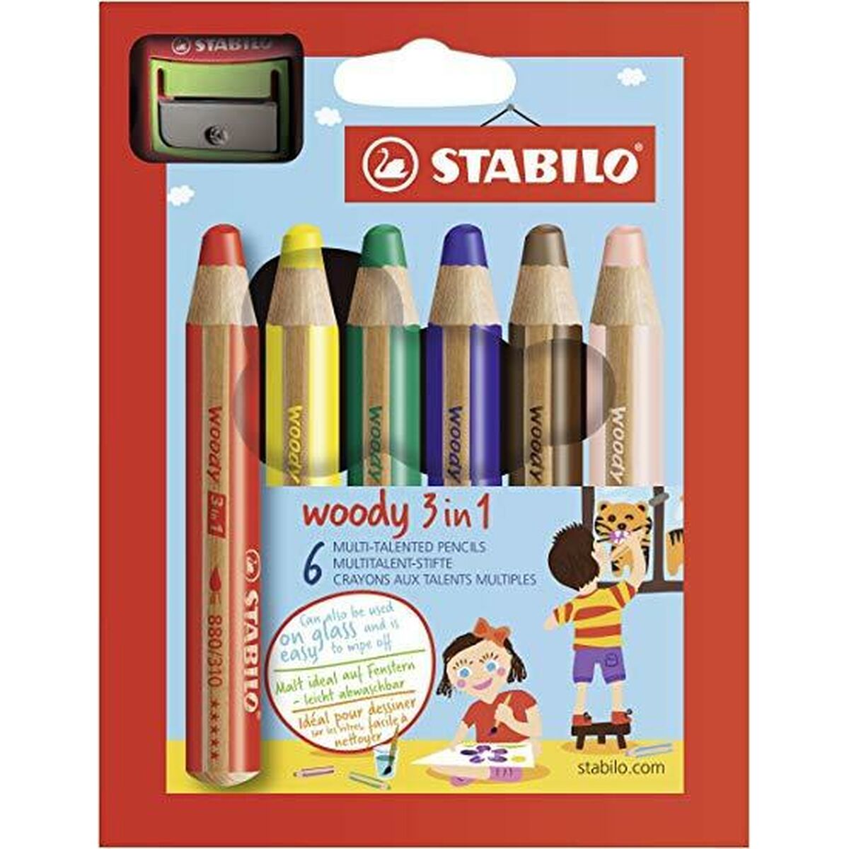 Colouring pencils Stabilo Woody Multicolour 6 Pieces (5 Units)