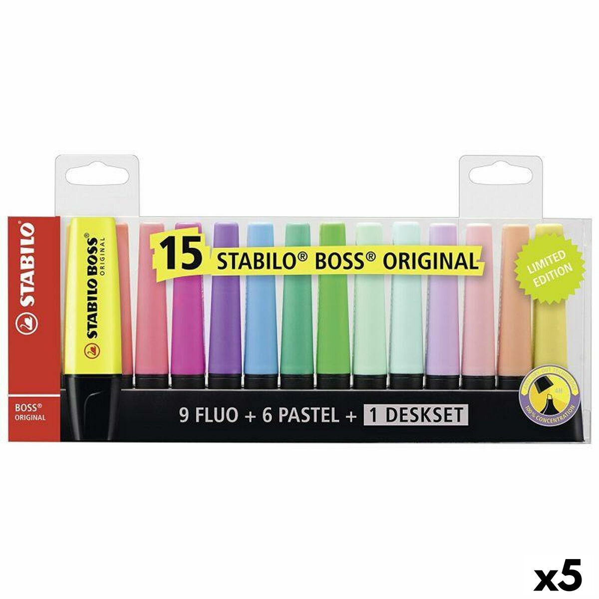 Fluorescent Marker Set Stabilo Boss Multicolour (5 Units) Fluorescent Marker Set Stabilo Boss Multicolour (5 Units)