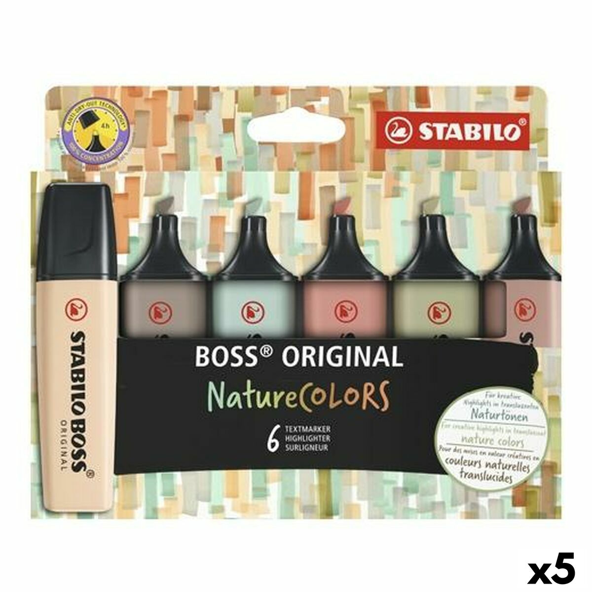 Fluorescent Marker Set Stabilo Boss Nature Colors Multicolour (5 Units) Fluorescent Marker Set Stabilo Boss Nature Colors Multicolour (5 Units)