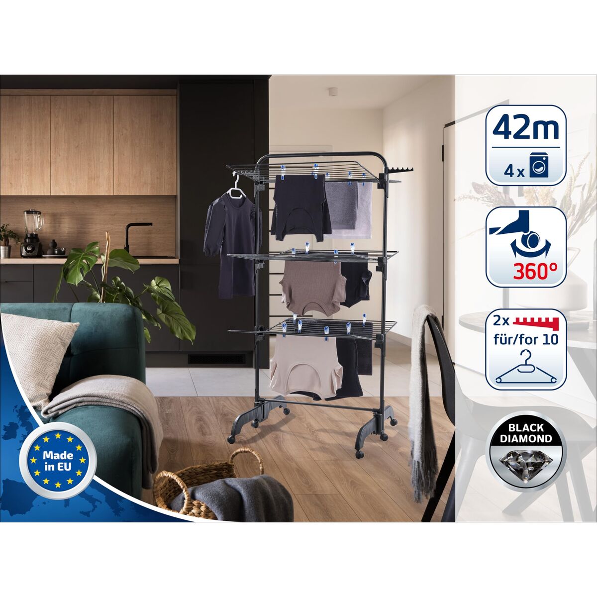 Clothes Line Leifheit Classic Tower 270 Black Black