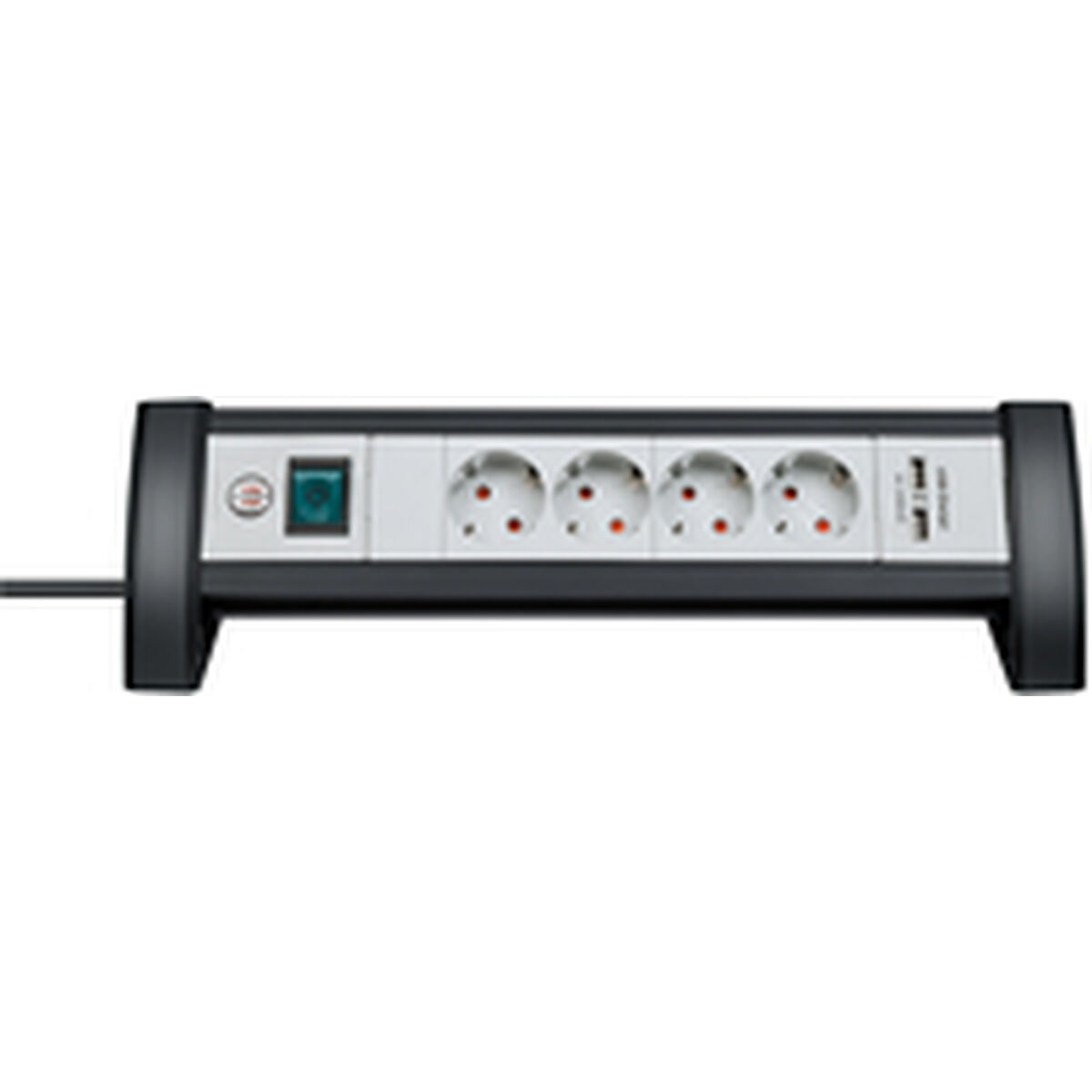 4-socket plugboard with power switch Brennenstuhl Premium-Office-Line 3600 W Black USB x 2 (1,8 m)