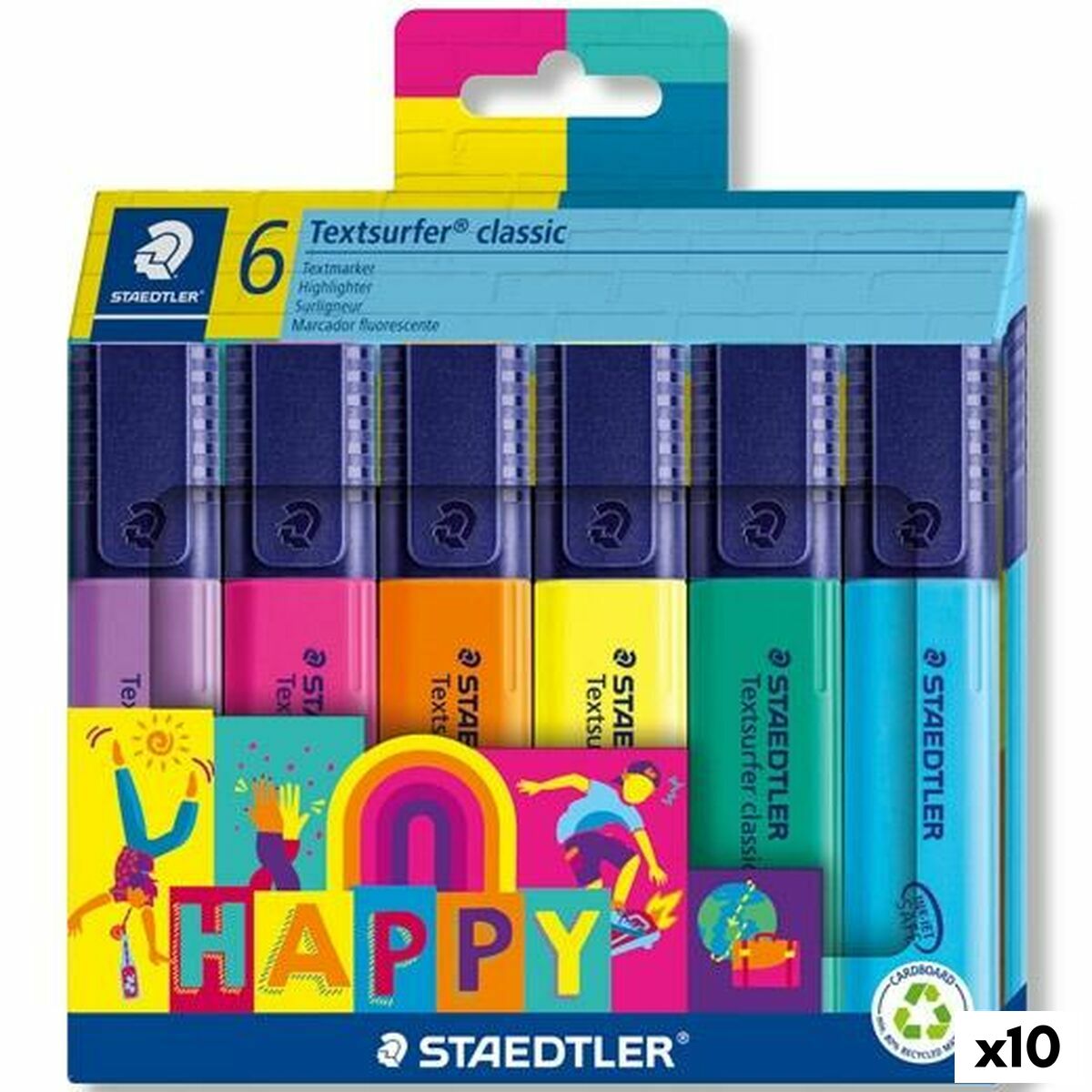 Fluorescent Marker Set Staedtler Textsurfer Classic Happy Line (10 Units) Fluorescent Marker Set Staedtler Textsurfer Classic Happy Line (10 Units)