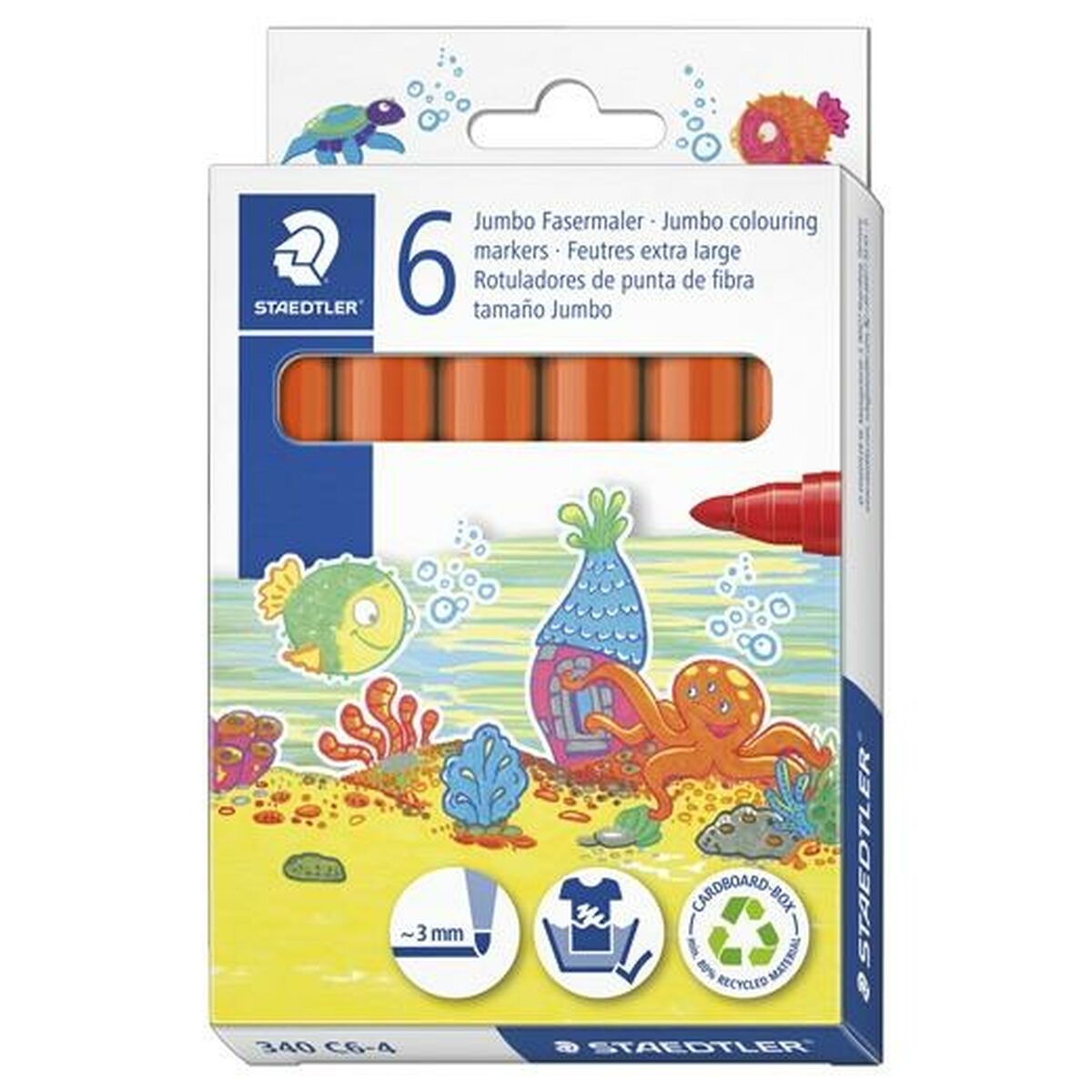 Felt-tip pens Staedtler Noris Club Orange 6 Units Felt-tip pens Staedtler Noris Club Orange 6 Units