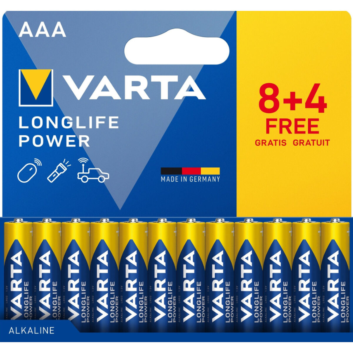 Batteries Varta longlife power 1,5 V AAA LR03 (12 Units) Batteries Varta longlife power 1,5 V AAA LR03 (12 Units)