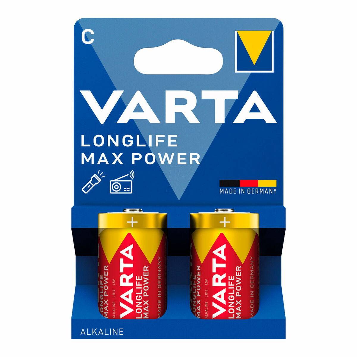 Batteries Varta longlife max power 1,5 V Type C LR14 (2 Units) Batteries Varta longlife max power 1,5 V Type C LR14 (2 Units)