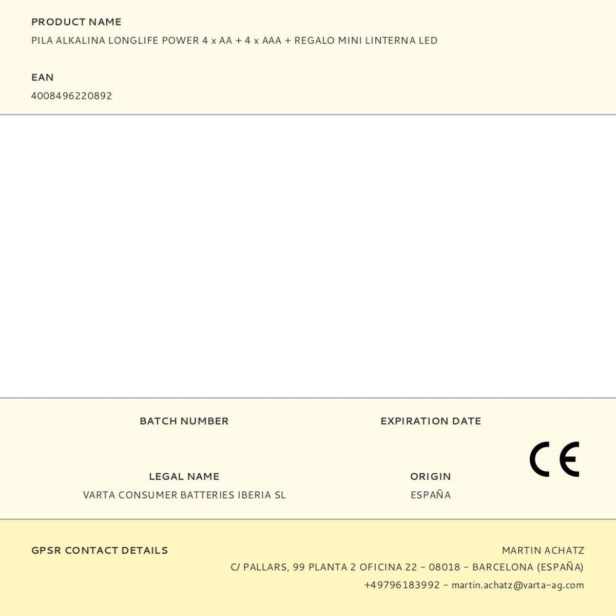 Rechargeable Batteries Varta 92400121810 1,2 V AA AAA Rechargeable Batteries