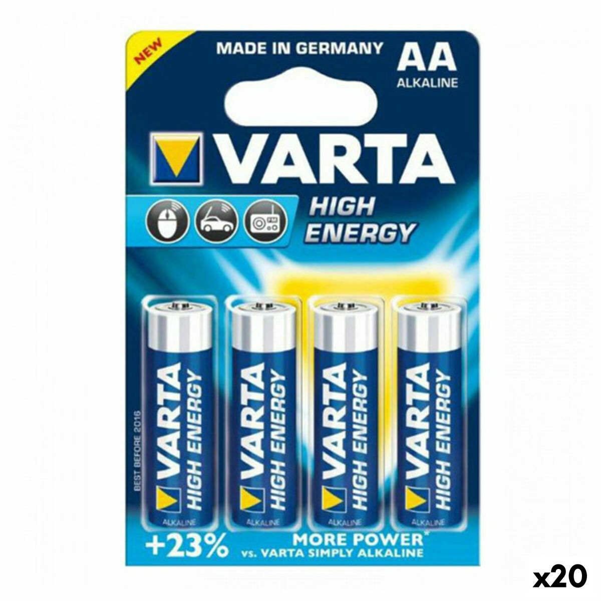 Alkaline Battery Varta AA LR06 1,5 V 2930 mAh 1,5 V (20 Units) Alkaline Battery Varta AA LR06 1,5 V 2930 mAh 1,5 V (20 Units)
