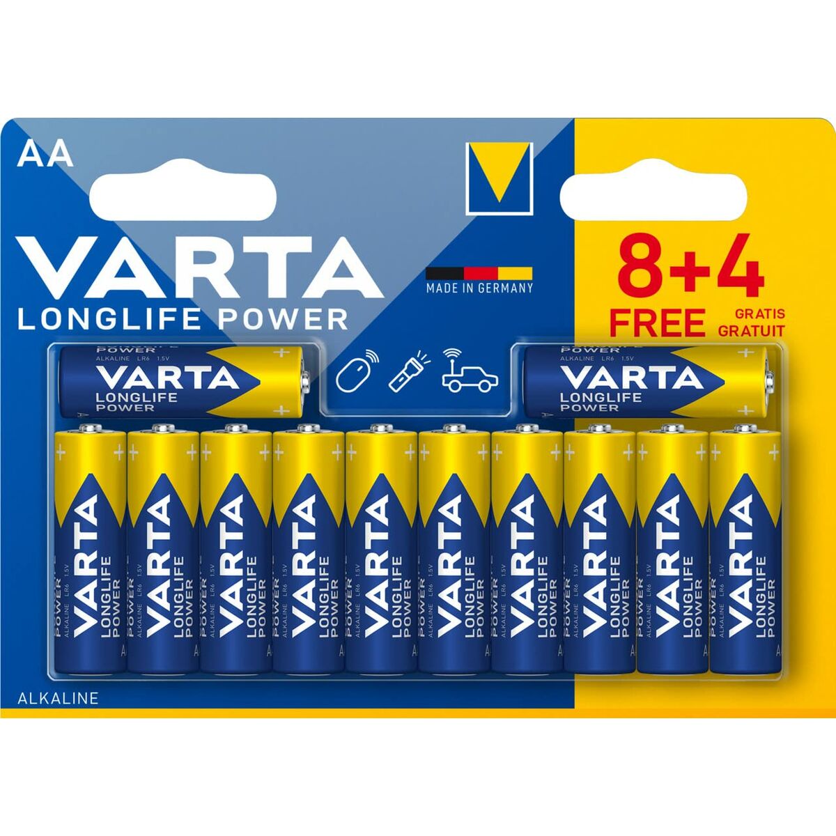 Alkaline Batteries Varta Longlife Power AA 1,5 V (12 Units) Alkaline Batteries Varta Longlife Power AA 1,5 V (12 Units)