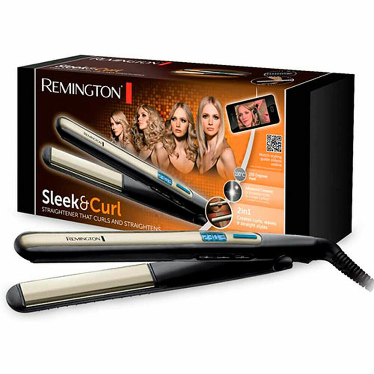 Hair Straightener Remington Sleek & Curl Black 110 mm 150C – 230C Hair Straightener Remington Sleek & Curl Black 110 mm 150C – 230C