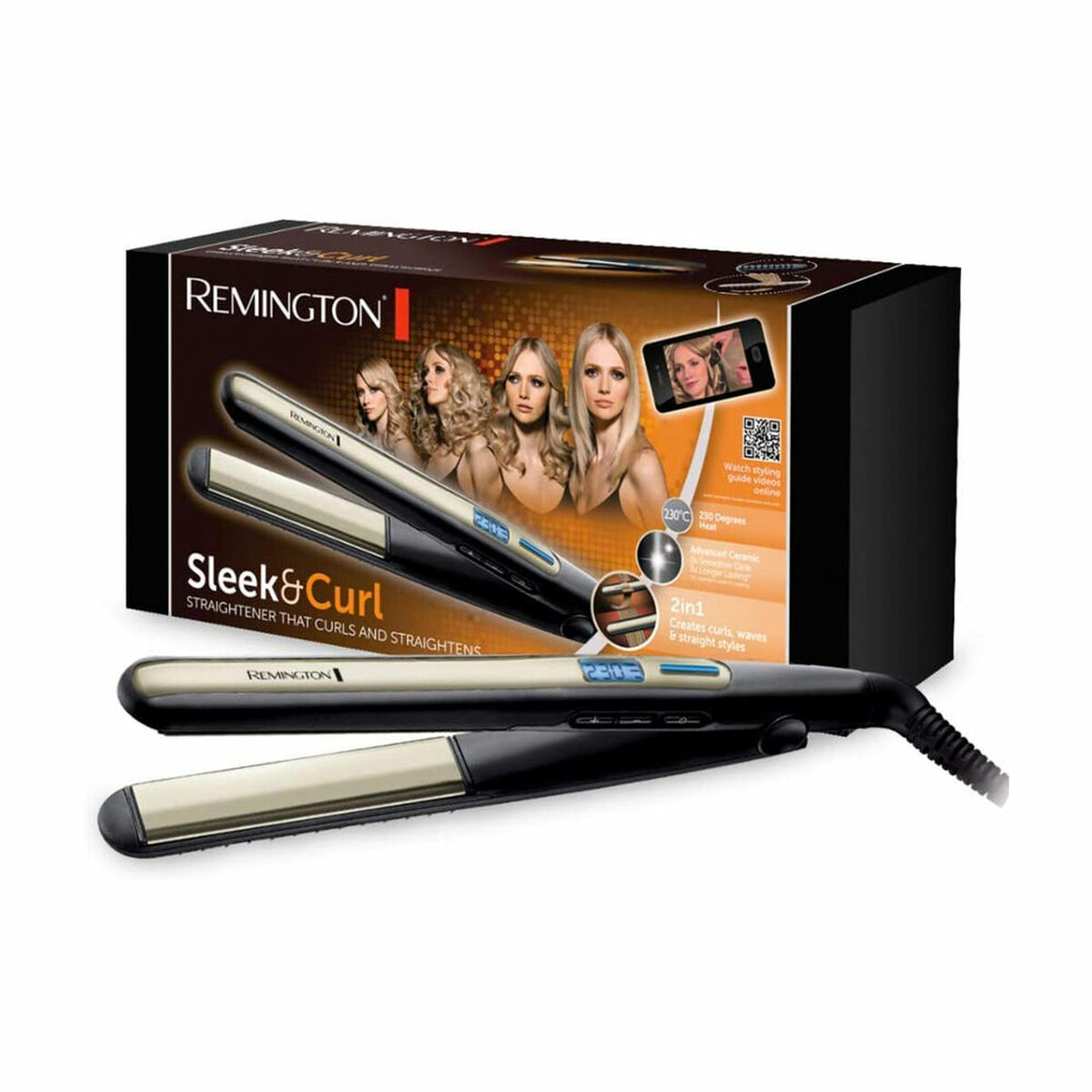Hair Straightener Remington Sleek & Curl Black 110 mm 150C – 230C