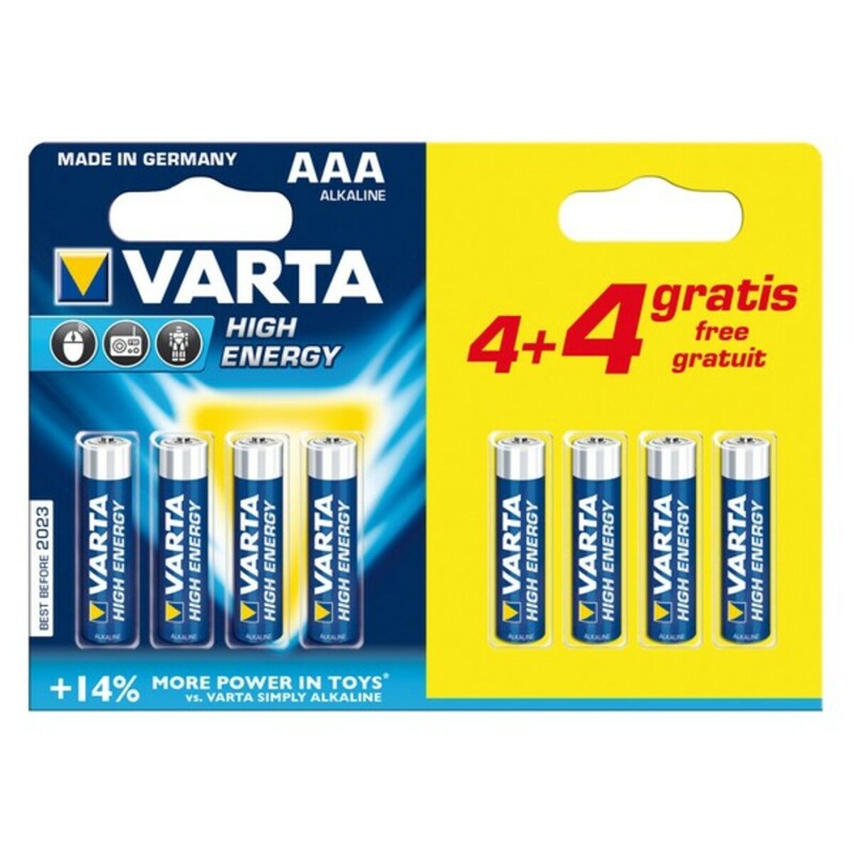 Alkaline Battery Varta CD4BKKD13-P AAA 1,5V High Energy (8 pcs) Alkaline Battery Varta CD4BKKD13-P AAA 1,5V High Energy (8 pcs)