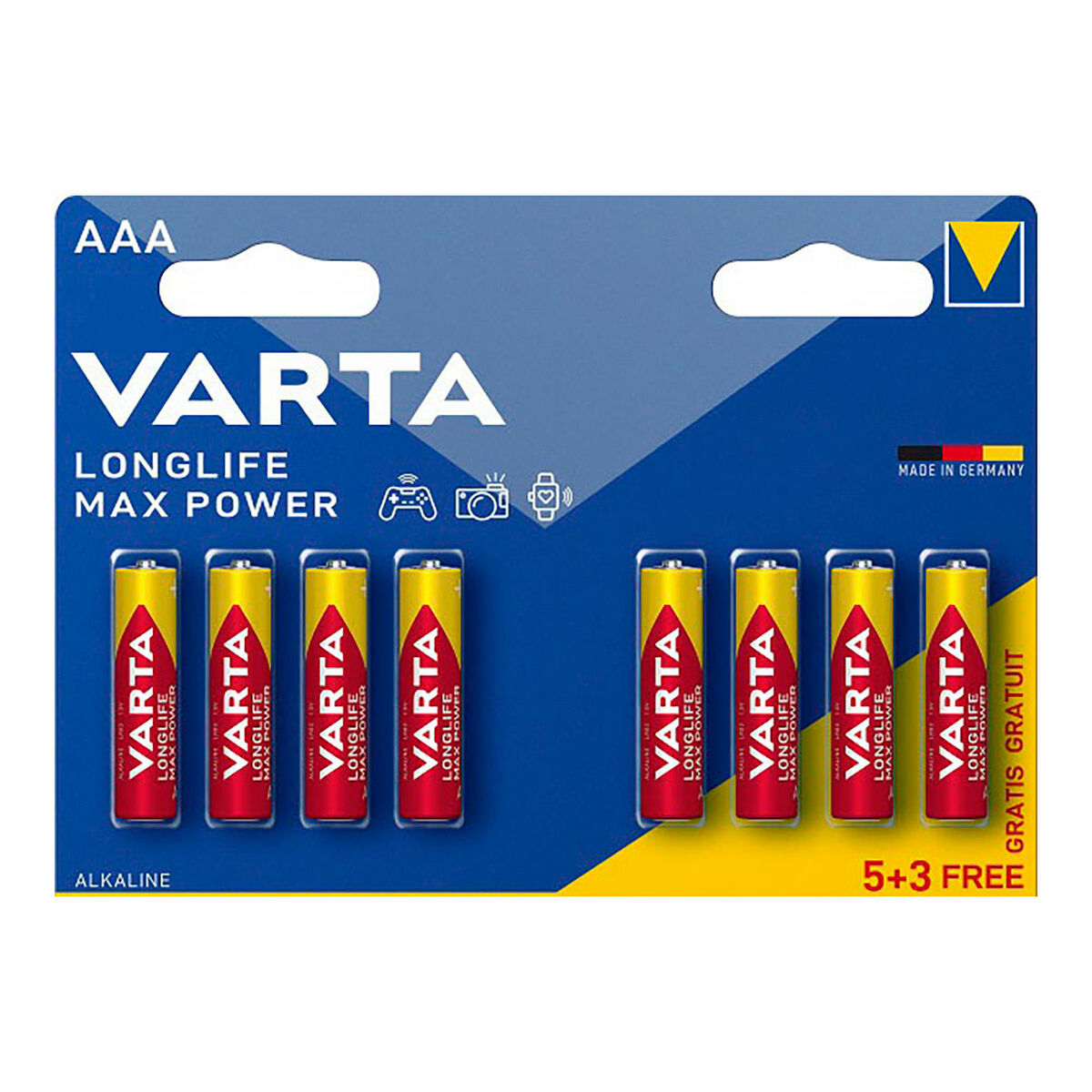 Batteries Varta longlife max power aaa – lr03 1,5 V AAA (8 Pieces) (10 Units)