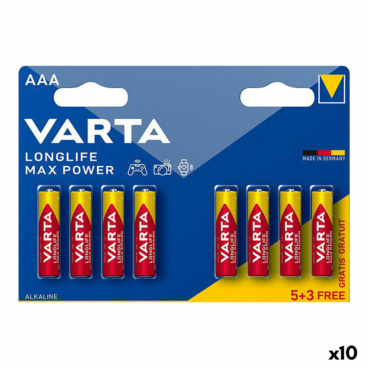 Batteries Varta longlife max power aaa – lr03 1,5 V AAA (8 Pieces) (10 Units) Batteries Varta longlife max power aaa – lr03 1,5 V AAA (8 Pieces) (10 Units)