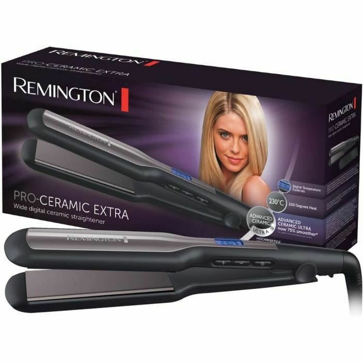 Hair Straightener Remington Pro Ceramic Extra S5525 110 mm Black Hair Straightener Remington Pro Ceramic Extra S5525 110 mm Black