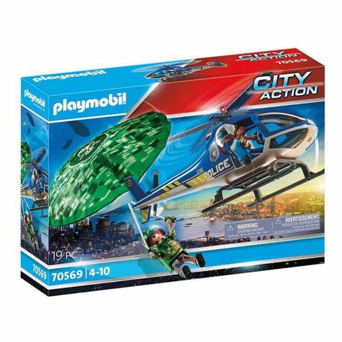 Playset  City Action Police helicopter: Parachute Chase Playmobil 70569 (19 pcs) Playset  City Action Police helicopter: Parachute Chase Playmobil 70569 (19 pcs)