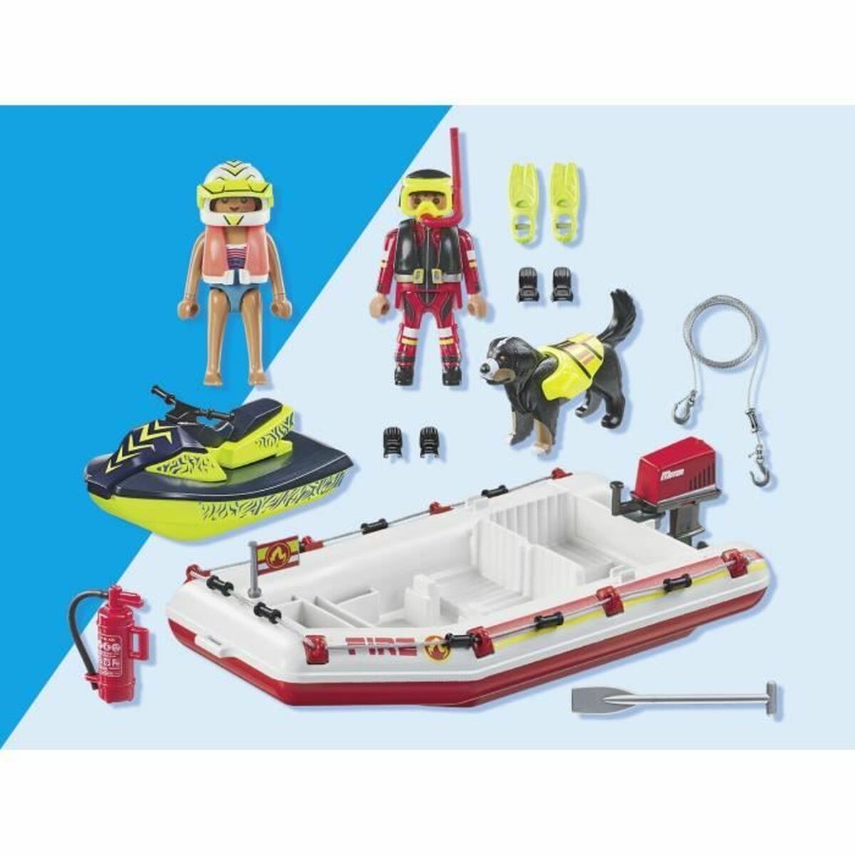 Playset Playmobil Action Heroes – Fireboat and Water Scooter 71464 52 Pieces