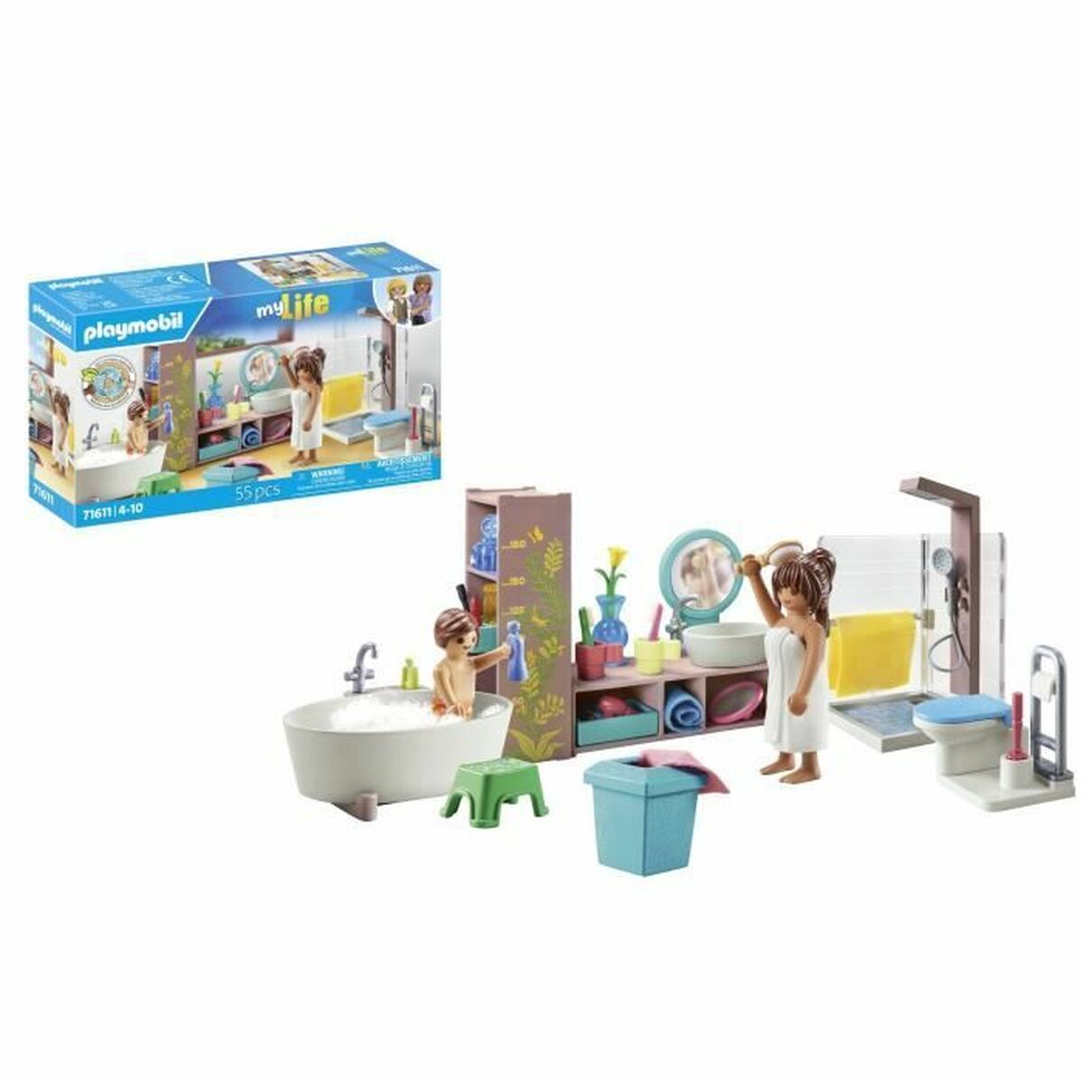 Playset Playmobil 71611 – Bathroom bathtub 55 Pieces