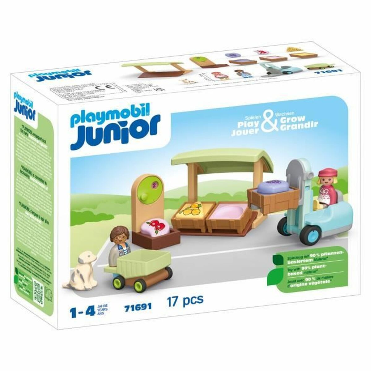 Playset Playmobil Junior 71691 – Organic fruit and vegetable stall 17 Pieces