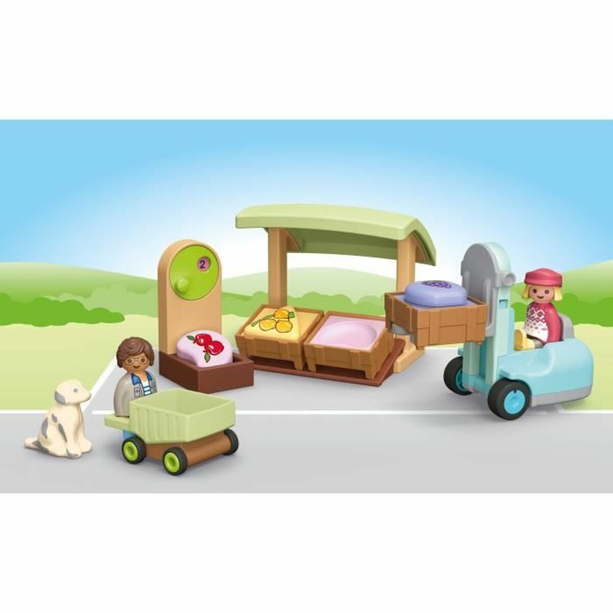 Playset Playmobil Junior 71691 – Organic fruit and vegetable stall 17 Pieces