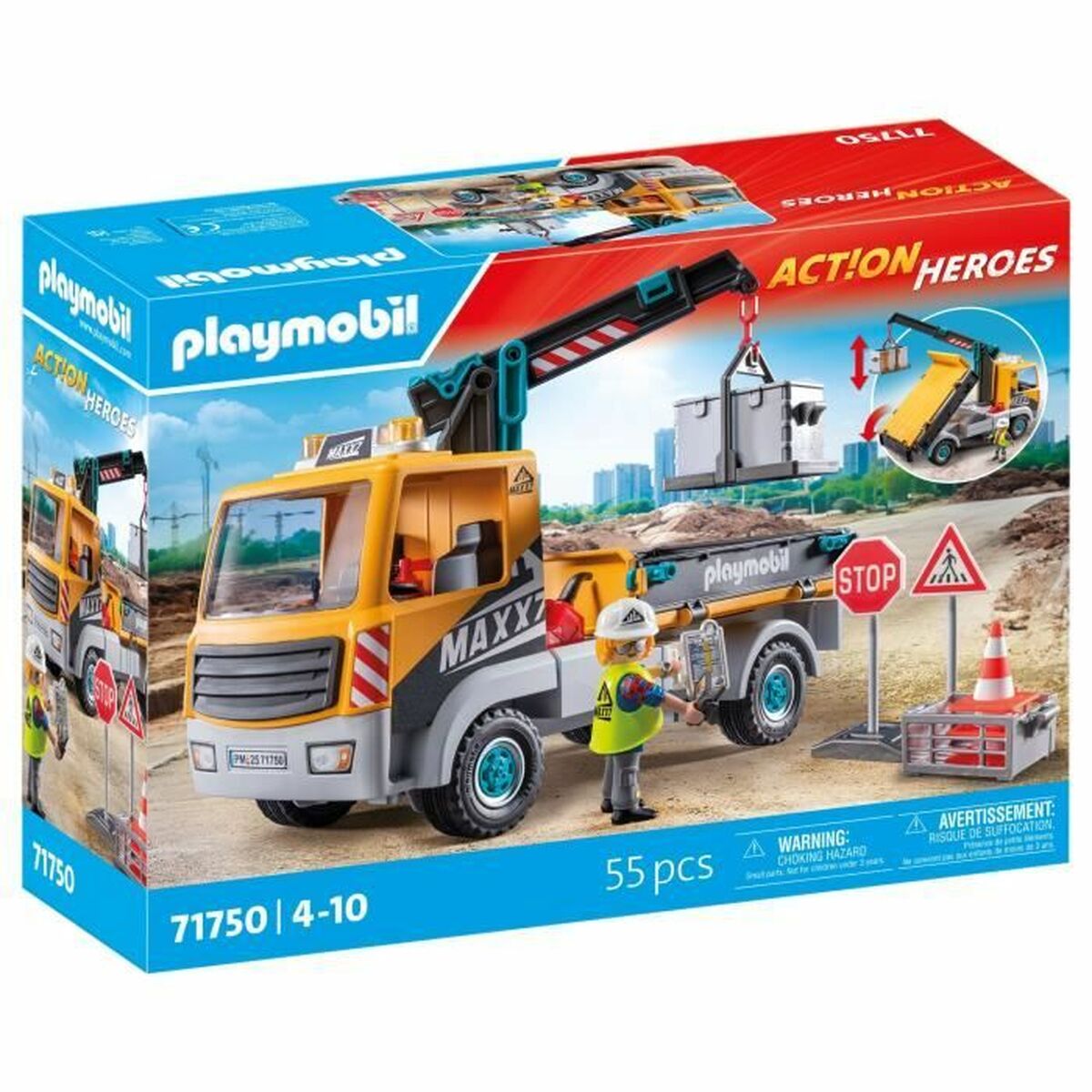 Crane Lorry Playmobil 71750 Blue Crane Lorry Playmobil 71750 Blue