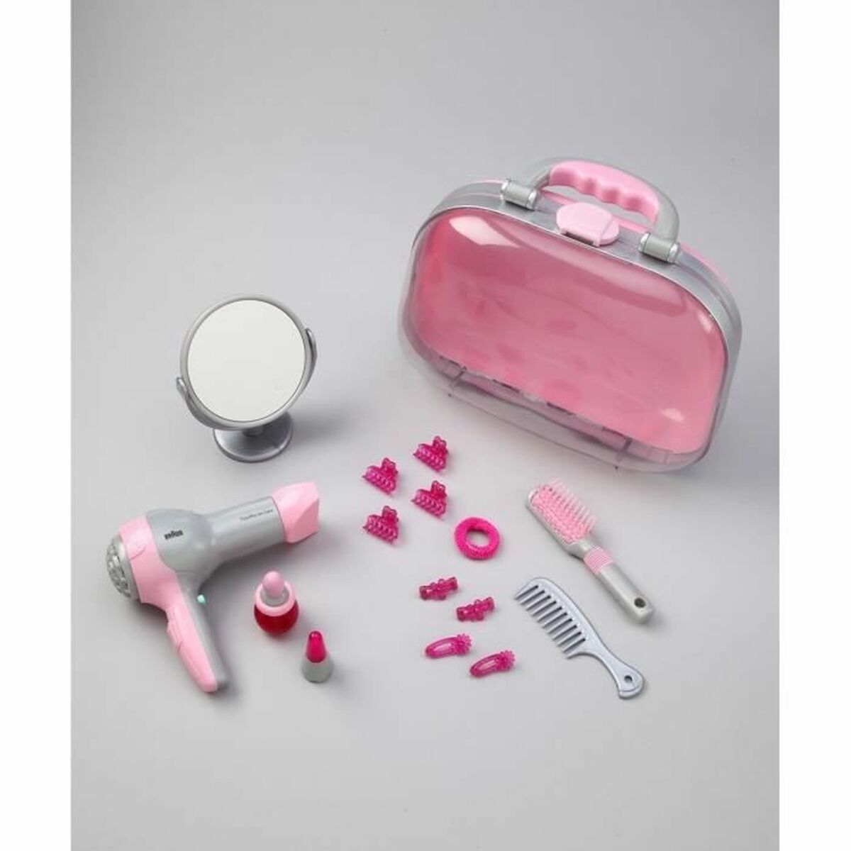 Child’s Hairedressing Set Klein Braun Pink Grey