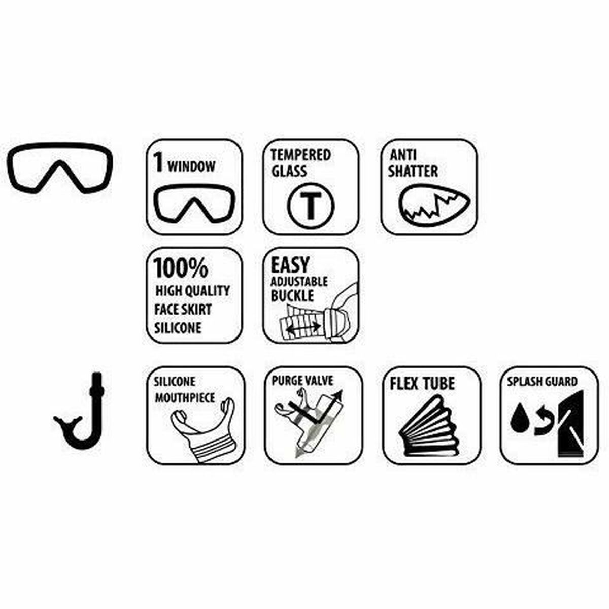 Snorkel Goggles and Tube for Children Schildkrt
