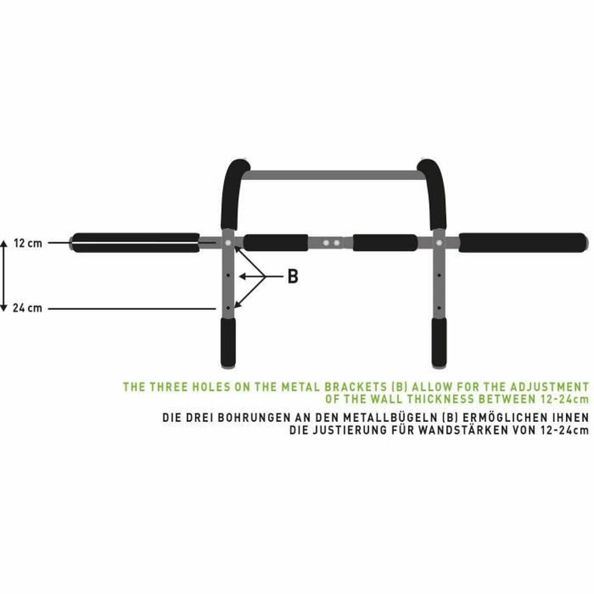Pull-up Bar Schildkrt Black Metal Steel Iron ABS TPE Foam EVA