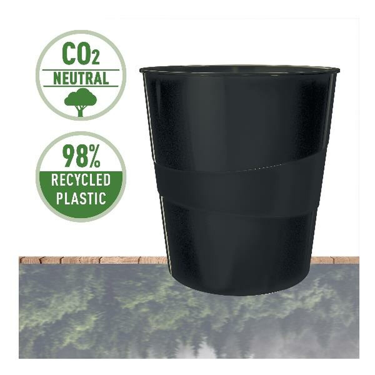 Waste bin Leitz Black Paper