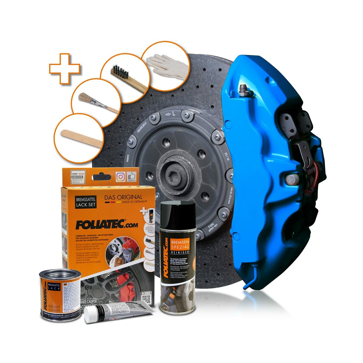 Painting set Foliatec 2188 GT-BLUE Brake Calipers 3 Pieces Blue 400 ml
