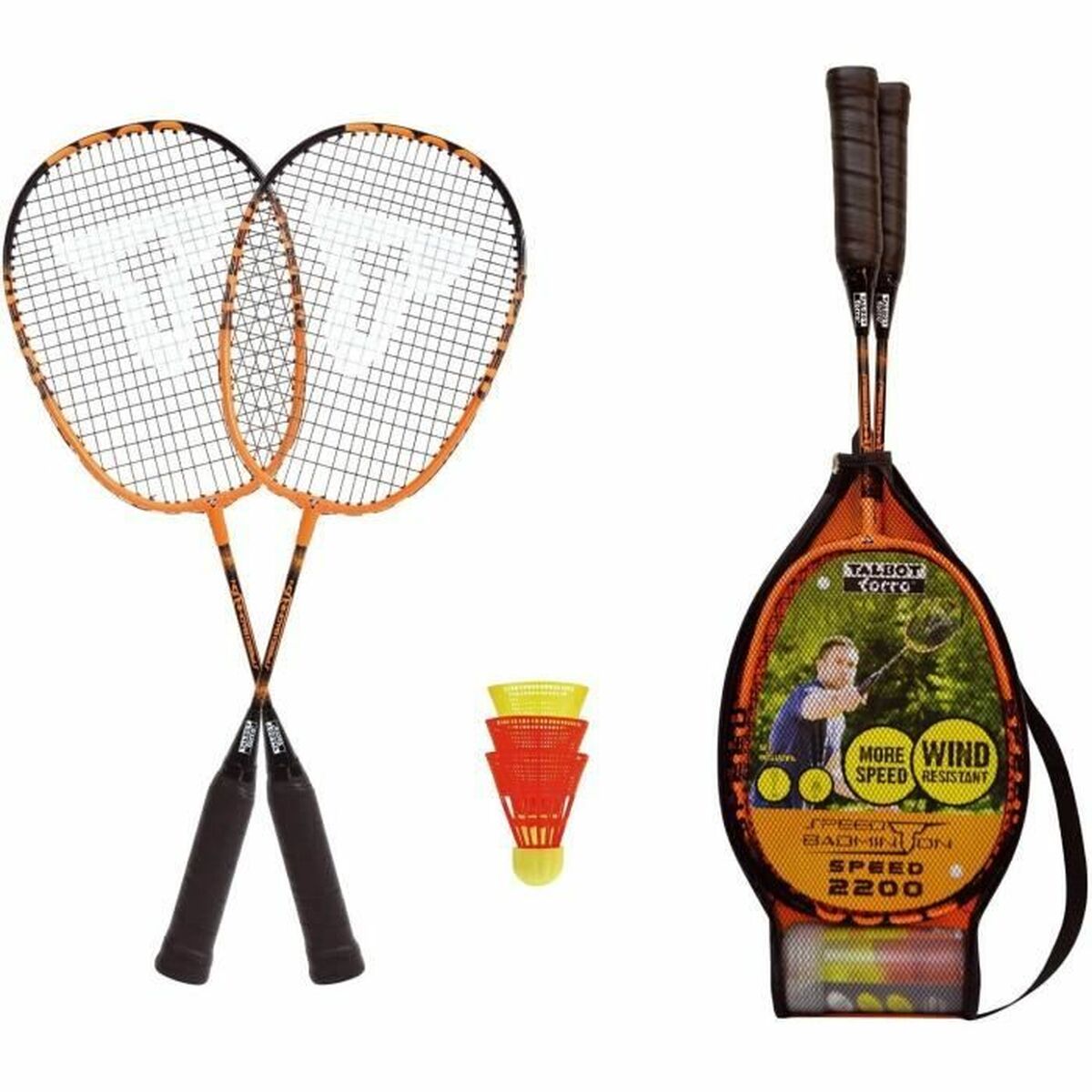 Badminton Racket SchildkrÃ¶t Black/Orange