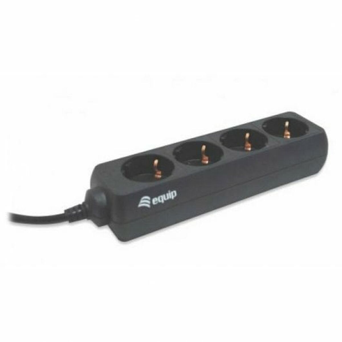 4-socket plugboard without power switch Equip 333281 Black 1,1 m