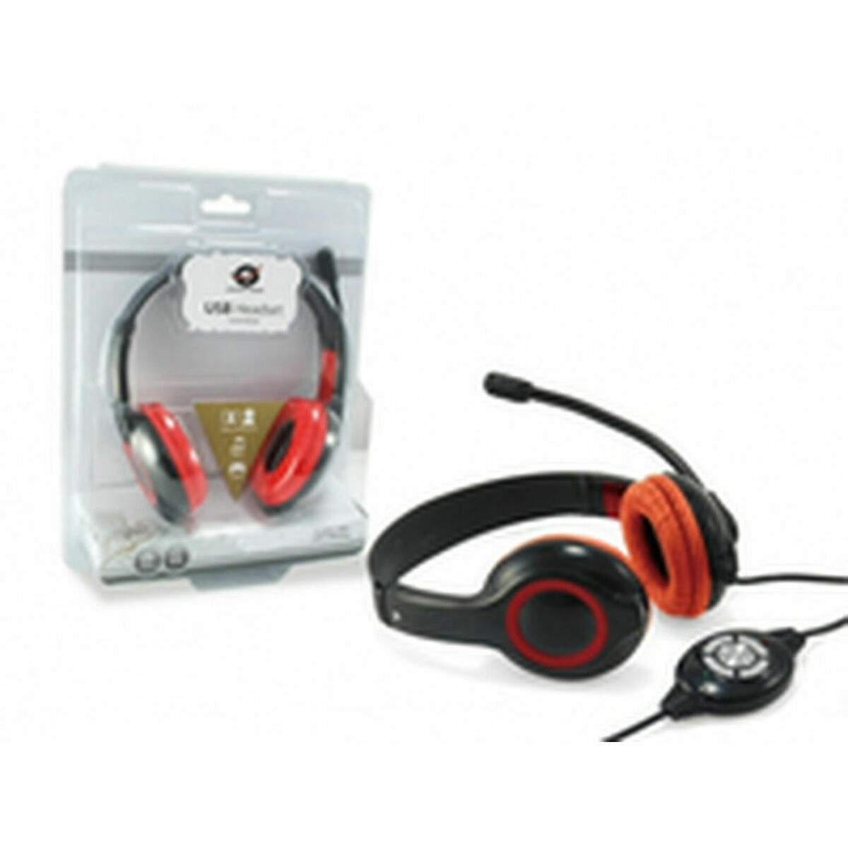 Headphones with Microphone Conceptronic CCHATSTARU2R Black Red 2 m Headphones with Microphone Conceptronic CCHATSTARU2R Black Red 2 m
