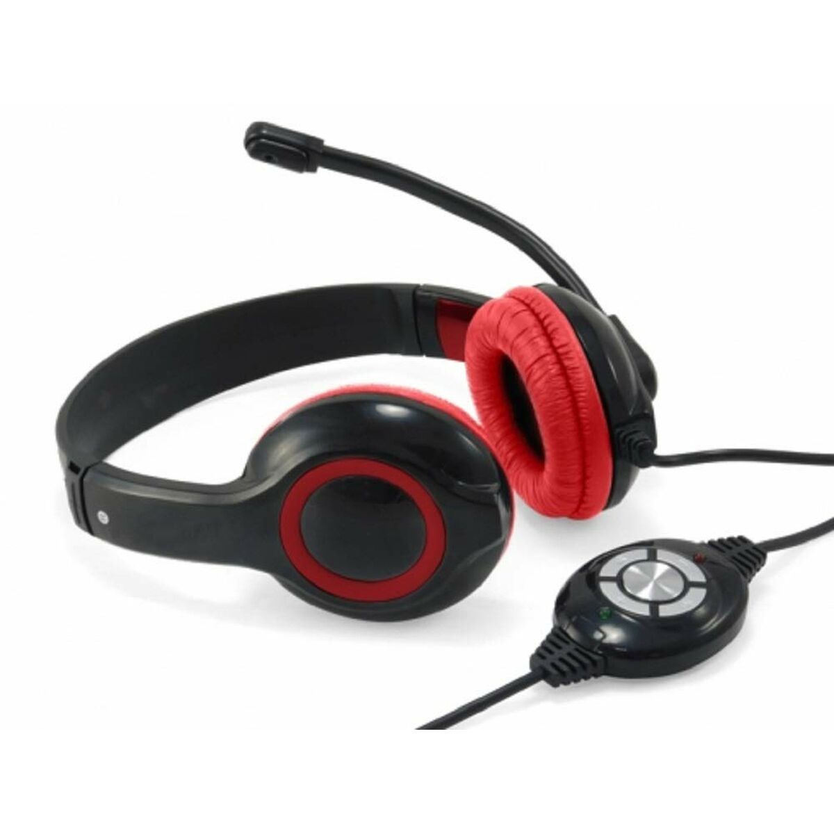 Headphones with Microphone Conceptronic CCHATSTARU2R Black Red 2 m