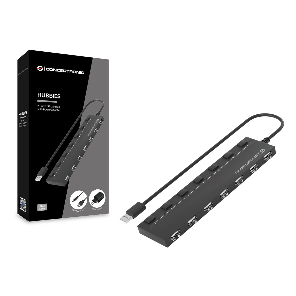 USB Cable Conceptronic 110516807101 Black