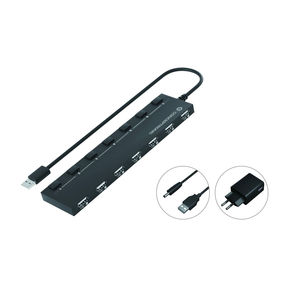 USB Cable Conceptronic 110516807101 Black