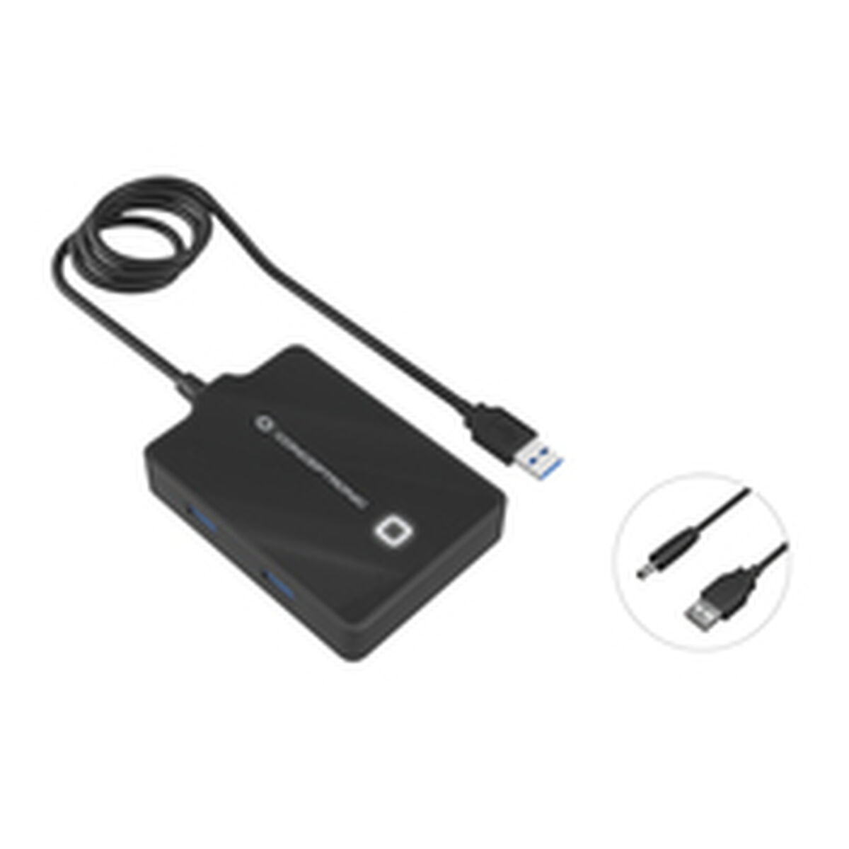 USB Hub Conceptronic 110517107101 Black 90 cm (1 Unit)