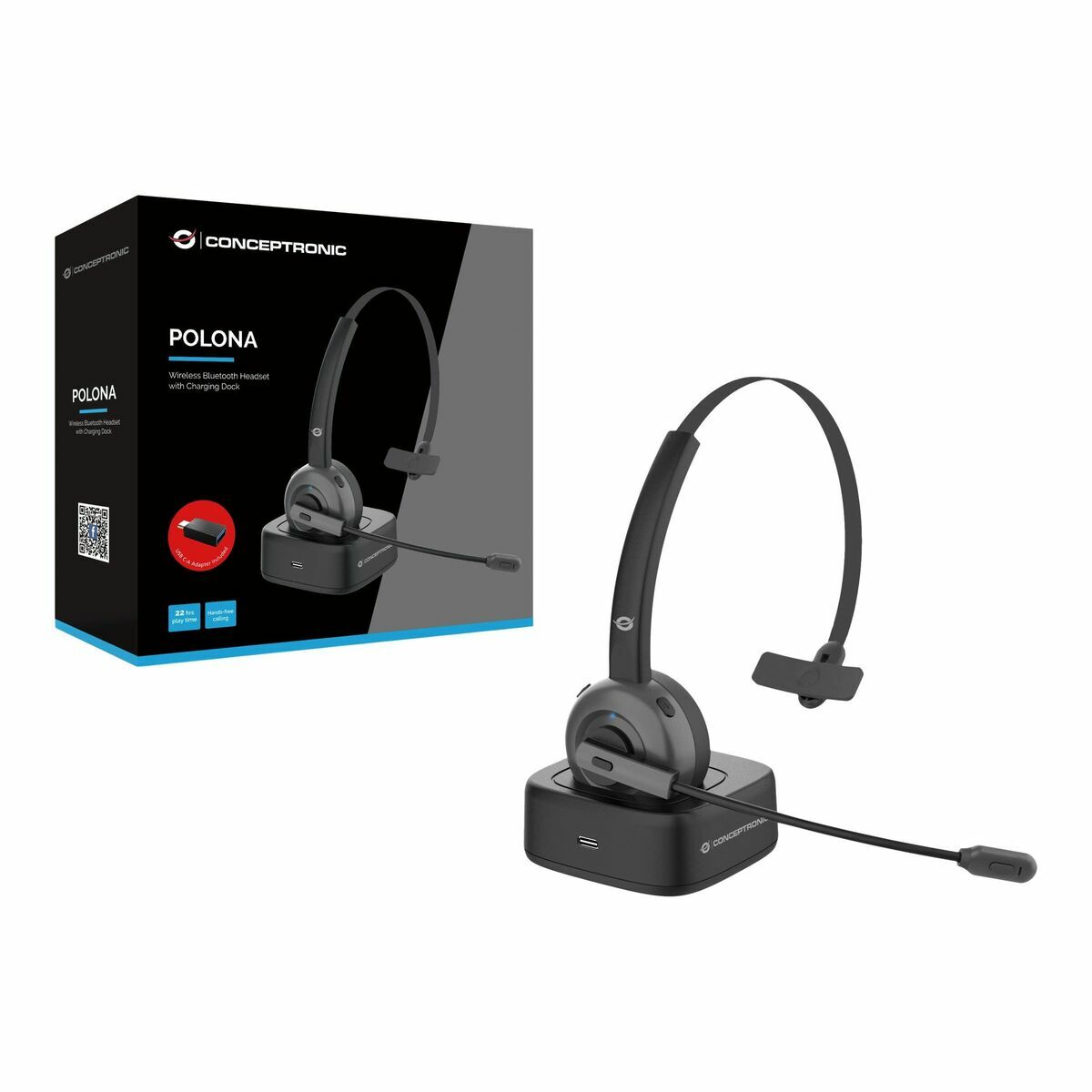 Headphones Conceptronic POLONA03BD Black Headphones Conceptronic POLONA03BD Black