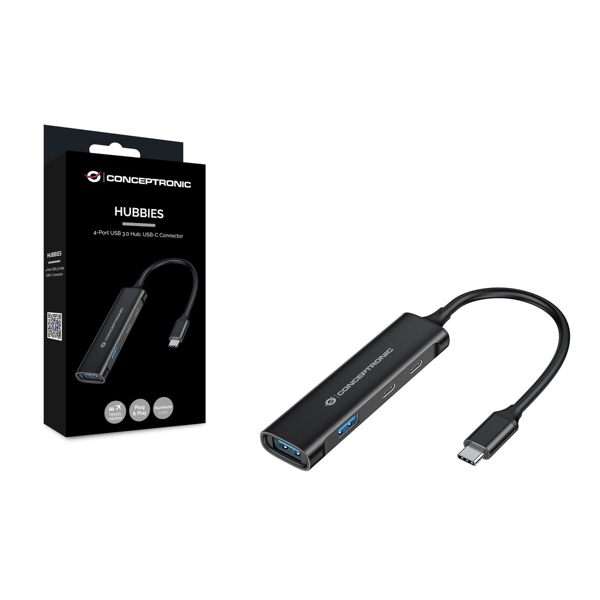 USB Hub Conceptronic 110517707101 Black 15 cm (1 Unit)