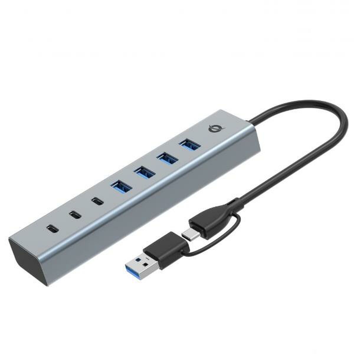 7-Port USB Hub Conceptronic HUBBIES20G Silver 7-Port USB Hub Conceptronic HUBBIES20G Silver