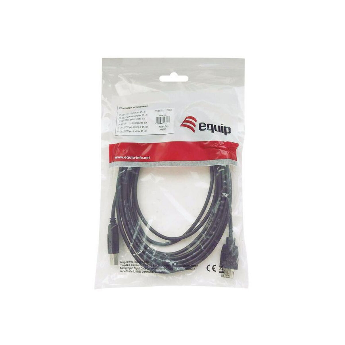 USB Cable Equip 128864 Black 2 m