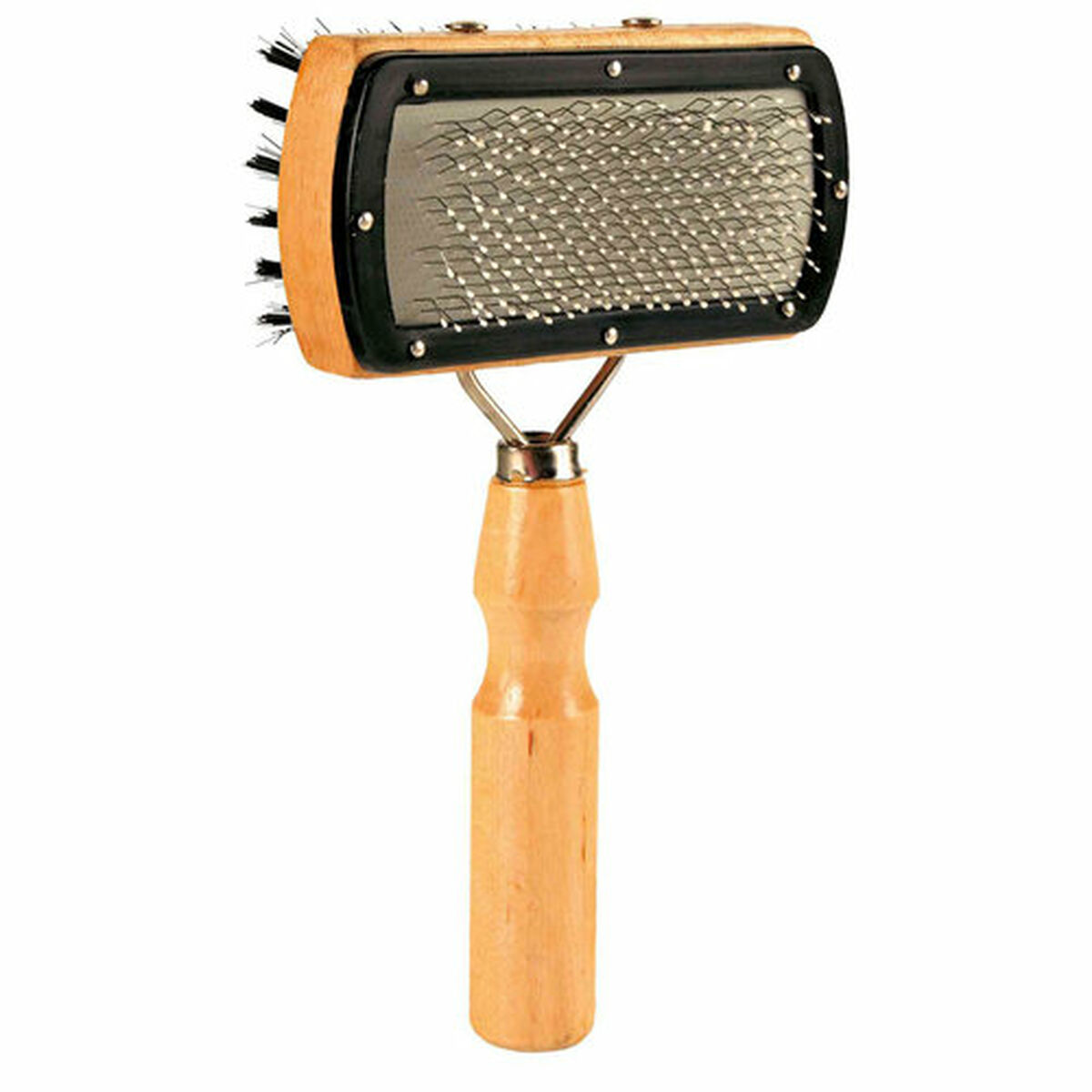 Backcombing brush Trixie Nylon Wood Metal 10  18 CM Bicoloured