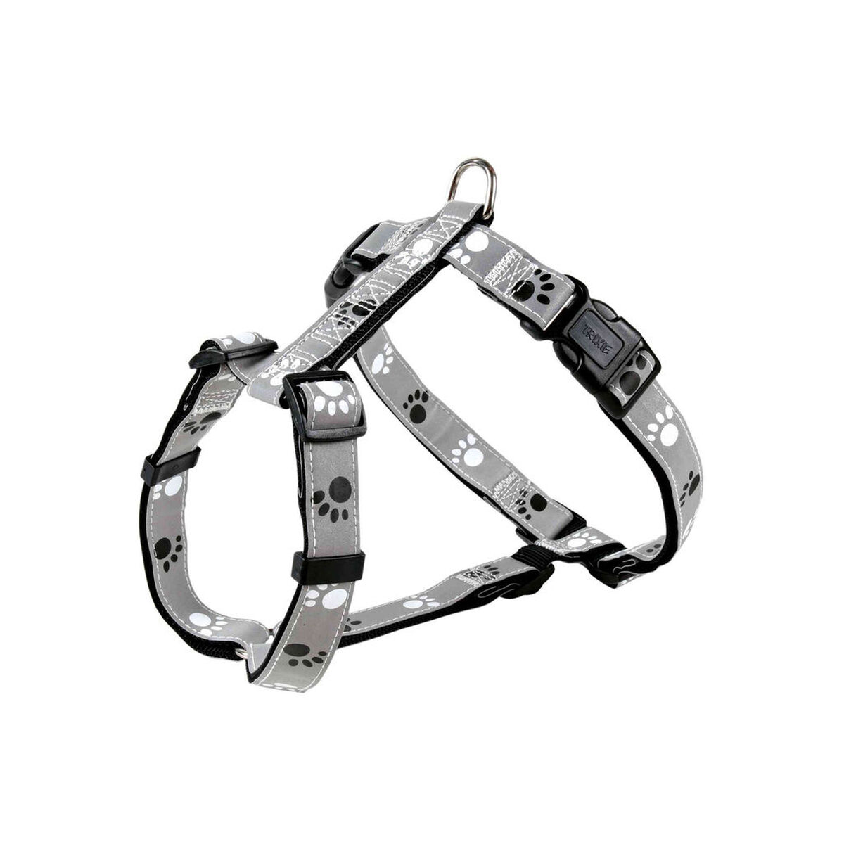 Dog Harness Trixie Silver Reflect Black Grey S/M Dog Harness Trixie Silver Reflect Black Grey S/M