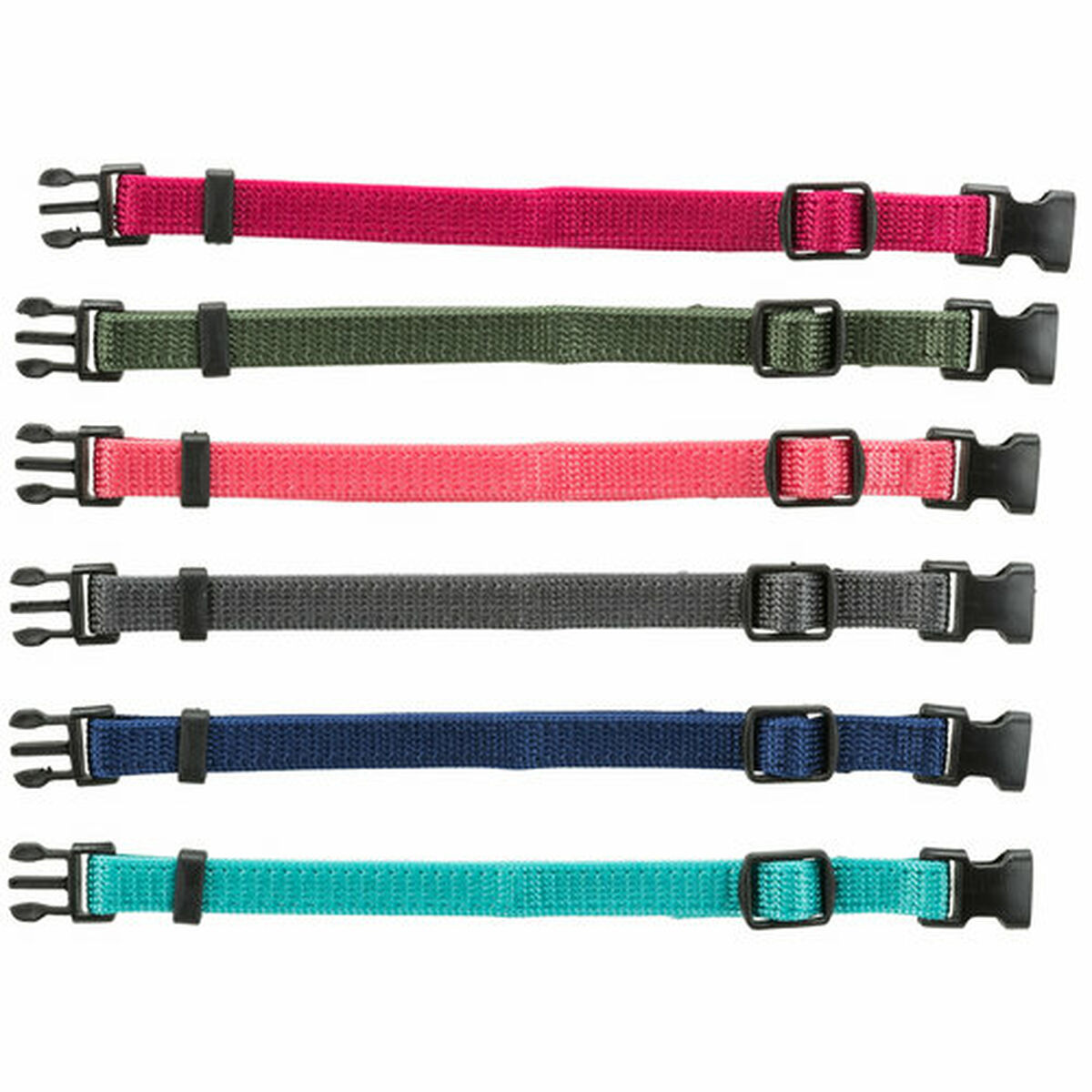 Dog collar Trixie Green Graphite Fuchsia Coral Indigo Azul Océano S/M 17-25 cm (6 Units)