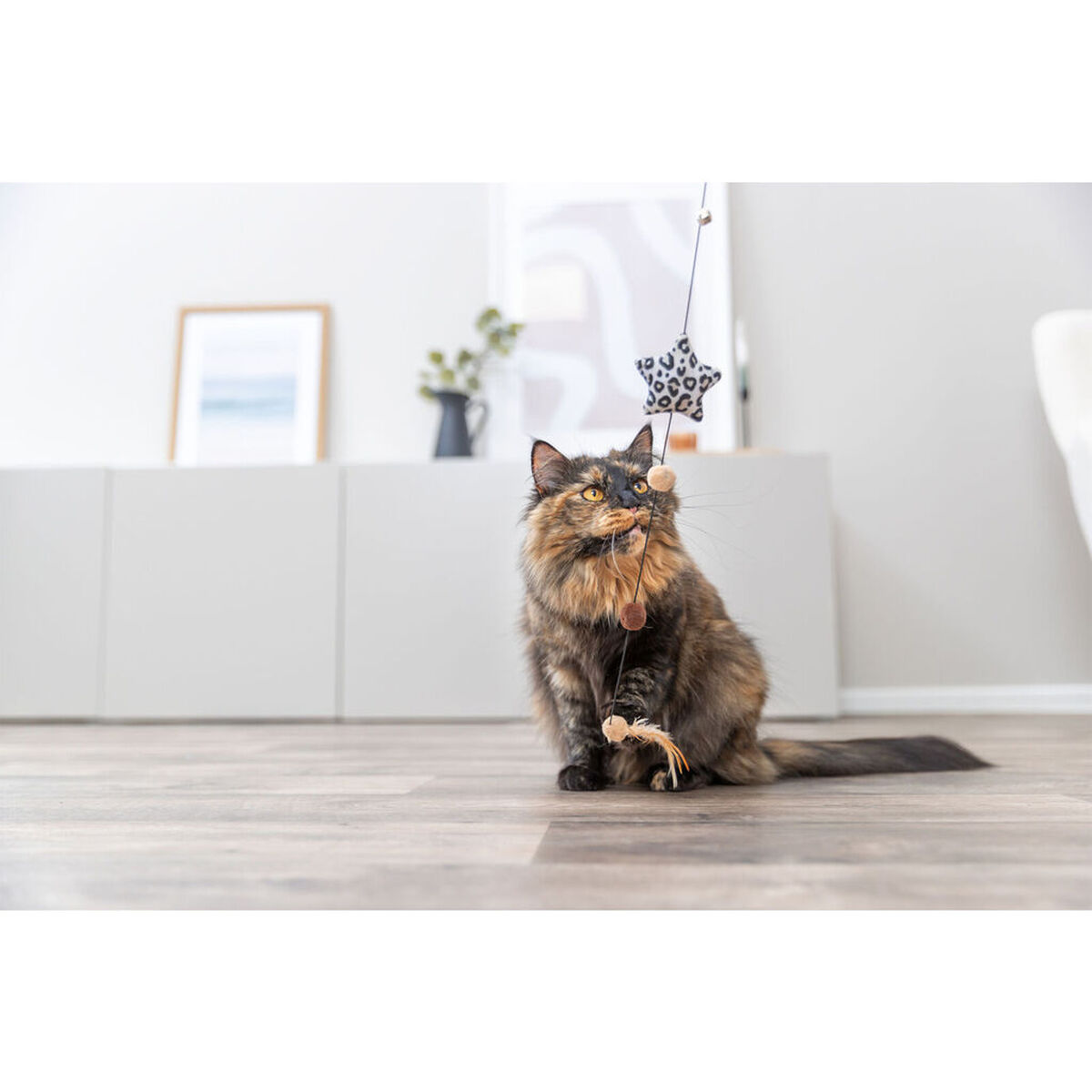 Cat toy Trixie Brown Beige Polyester Plastic Star