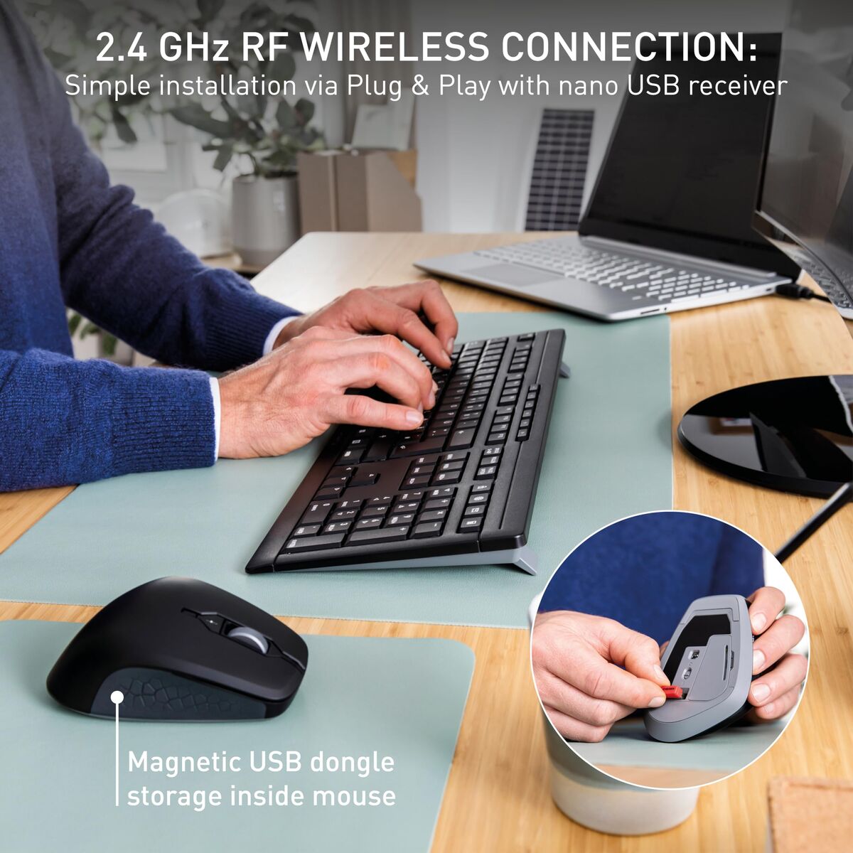 Keyboard and Mouse Cherry JD-8550ES-2 Black Spanish QWERTY