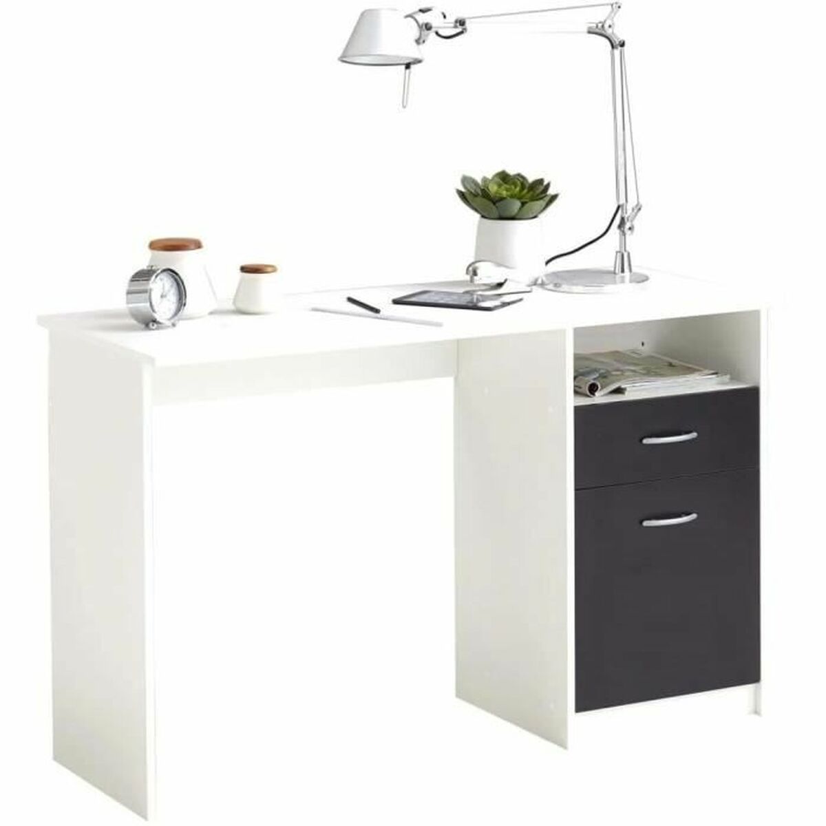 Desk FMD JACKSON White Black 123 x 76,5 x 50 cm Wood Desk FMD JACKSON White Black 123 x 76,5 x 50 cm Wood