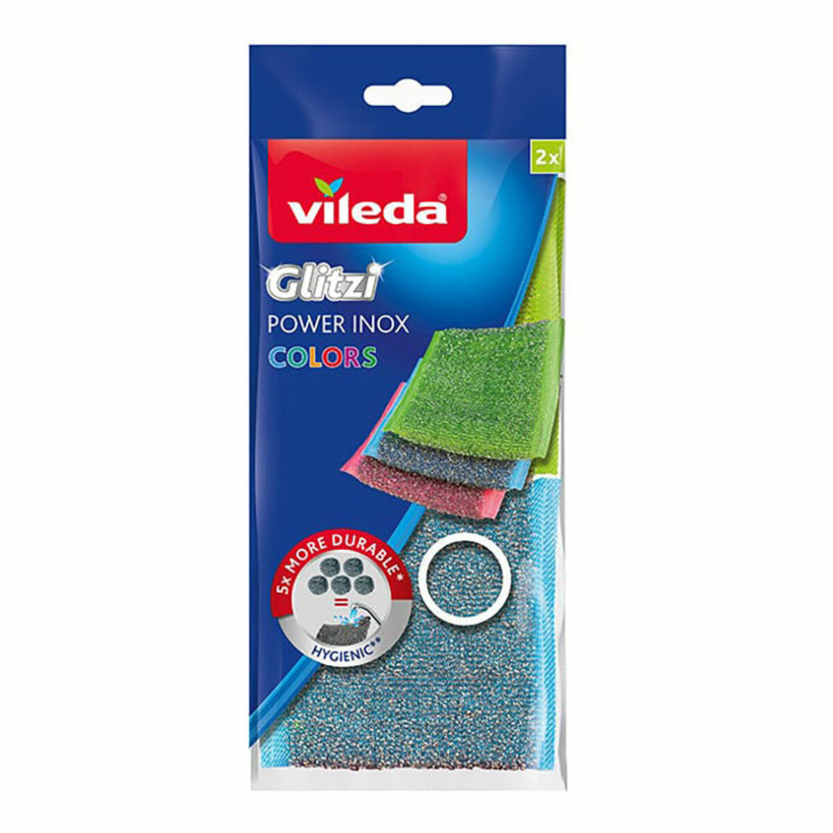 Scourer Vileda glitzi Stainless steel Assorted colours (Eliminates stubborn and ingrained stains) (2 Units) (2 Pieces) Scourer Vileda glitzi Stainless steel Assorted colours (Eliminates stubborn and ingrained stains) (2 Units) (2 Pieces)