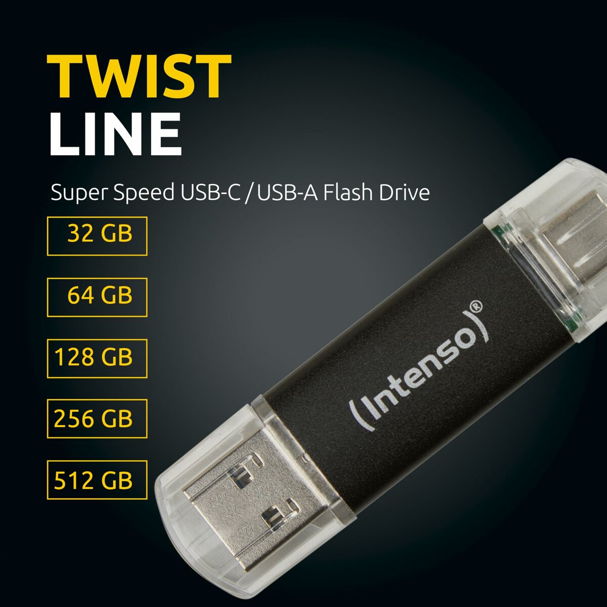 USB stick INTENSO Twist Line 256 GB Anthracite (2 Units)