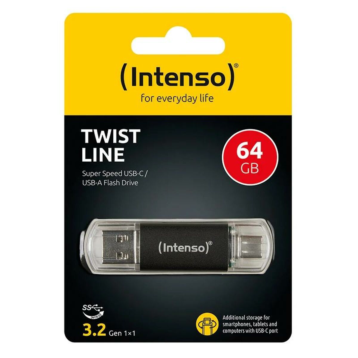 USB stick INTENSO Twist Line 256 GB Anthracite (2 Units)