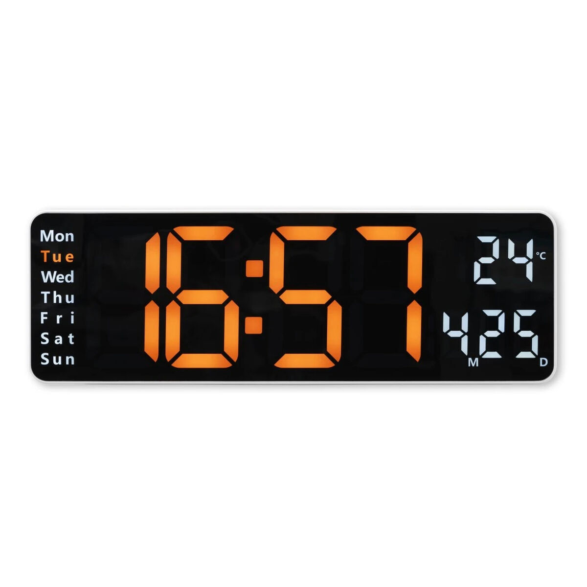 Wall Clock with Thermometer Hama 00222224 White Black Wall Clock with Thermometer Hama 00222224 White Black